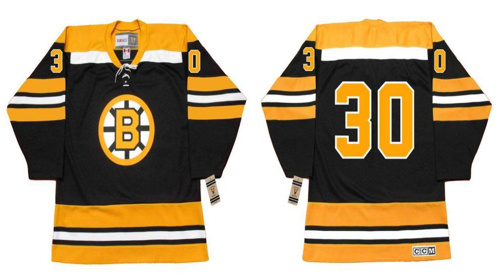 2019 Men Boston Bruins 30 Cheevers Black CCM NHL jerseys1
